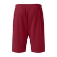 thumbnail image 4 of Edvintorg Tracksuits for Men Set Men's Fashion Movement Leisure Solid Splicing Short Sleeve Round Neck Coat Elastic Waist Shorts Suit Wine S, 4 of 6