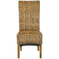 thumbnail image 6 of SAFAVIEH Isla Bohemian Rattan Solid Dining Parsons Chair, Brown (Set of 2), 6 of 10