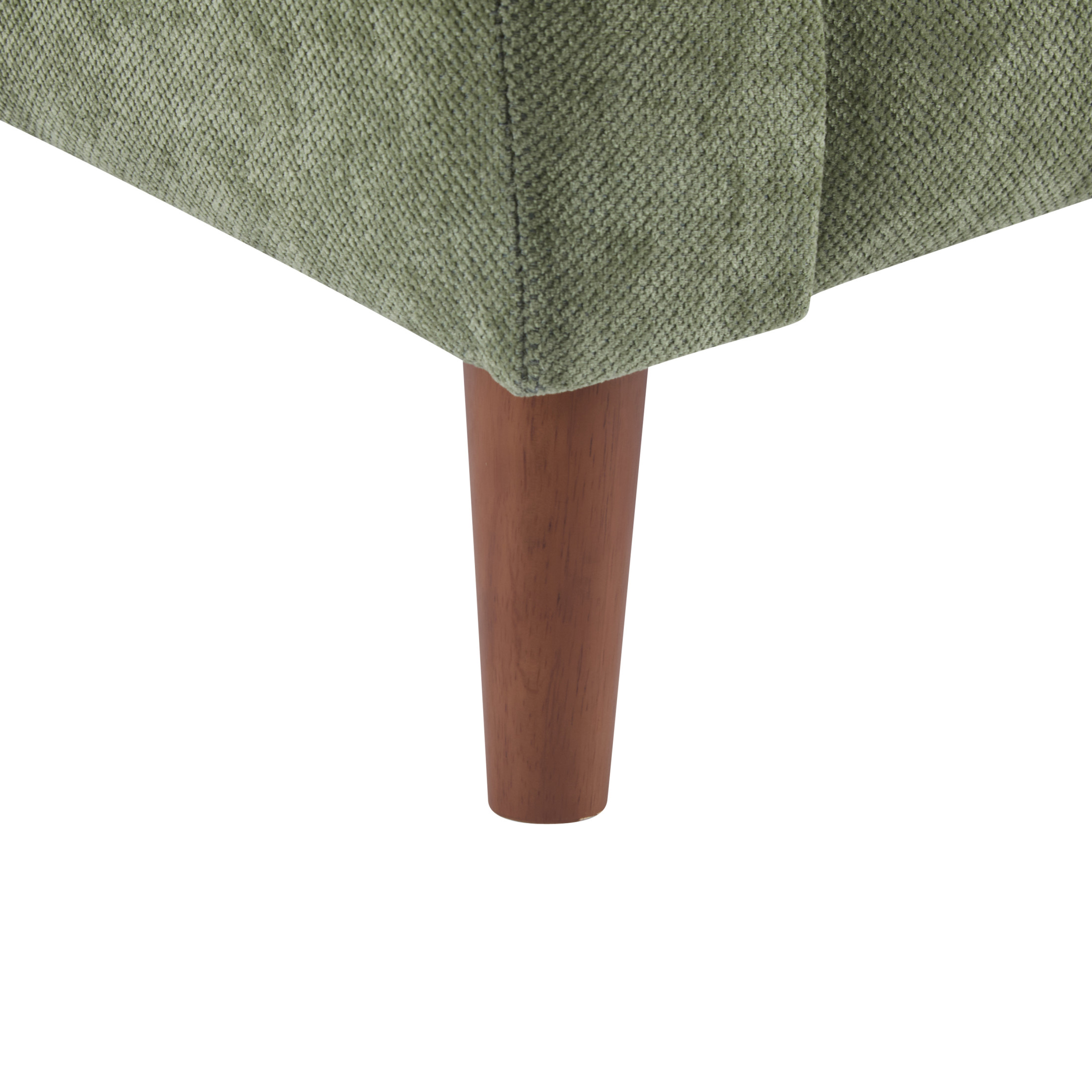 Christopher Knight Home Mid-Century Modern Armchair, Tufted Chenille Upholstery & Rubberwood Legs, Green