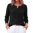 thumbnail image 2 of Fantaslook Crew Neck Knit Cardigan Sweaters for Women Button Front Sweater Tops Business Casual Fall Outfits, 2 of 10