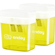 Enday Dual Manual Pencil Sharpener for Colored Pencils, Large Pencil, Green 2 Pack