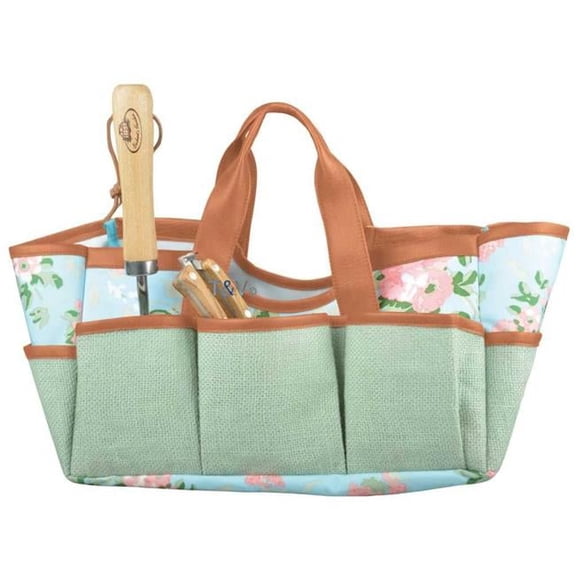Esschert Design USA 256988 Rose Print Canvas Tool Bag