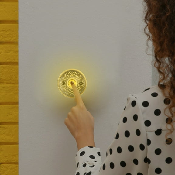 Metal Doorbell Push Button Safe Exquisite Bronze Finish Illuminated Button Easy to Install Wired Lighted Up Door Bell for Your Home