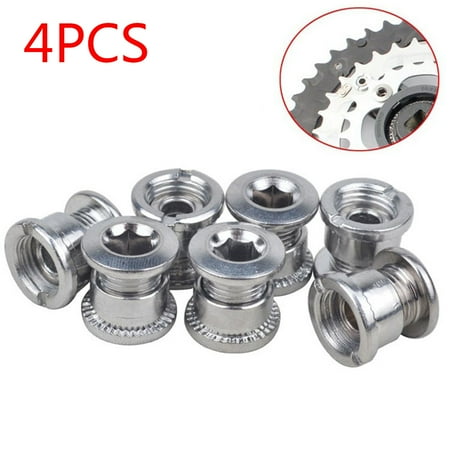 

4pcs MTB Road Bicycles Chain Wheel Crankset Monolock Double Screws Bolts Nut Parts