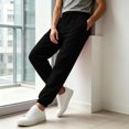 thumbnail image 5 of Mens Baggy Sweatpants Loose Fit Cotton Casual Comfy Stretch Wide Leg Sweat Pants with Pockets Black,XL, 5 of 7