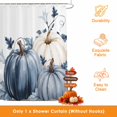 thumbnail image 3 of Navy Blue Pumpkin Fall Shower Curtains for Bathroom, Thanksgiving Leaves Pastoral Waterproof Fabric Shower Curtain, Decorative Bathroom Curtain for Bathtub, 72"x72", No Hooks Included, 3 of 9