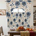 thumbnail image 4 of Navy Blue Sunflowers Swag Curtains for Living Room/Bedroom Windows, Vintage Botanical Flowers Aesthetic Kitchen Curtains and Valances Set 36 Inch Length, Light Filtering Swags Valance Curtain Panels, 4 of 8