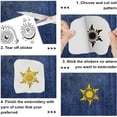 thumbnail image 4 of 4 Sheets Sun Moon Water Soluble Embroidery Stabilizers 11.69x8.27 Inches Stick and Stitch Embroidery Paper Adhesive Embroidery Transfer Paper for Shirts Coats Bags, 4 of 7