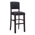 thumbnail image 1 of Linon Monaco 30" Upholstered Wood & Faux Leather Bar Stool in Espresso/Brown, 1 of 10
