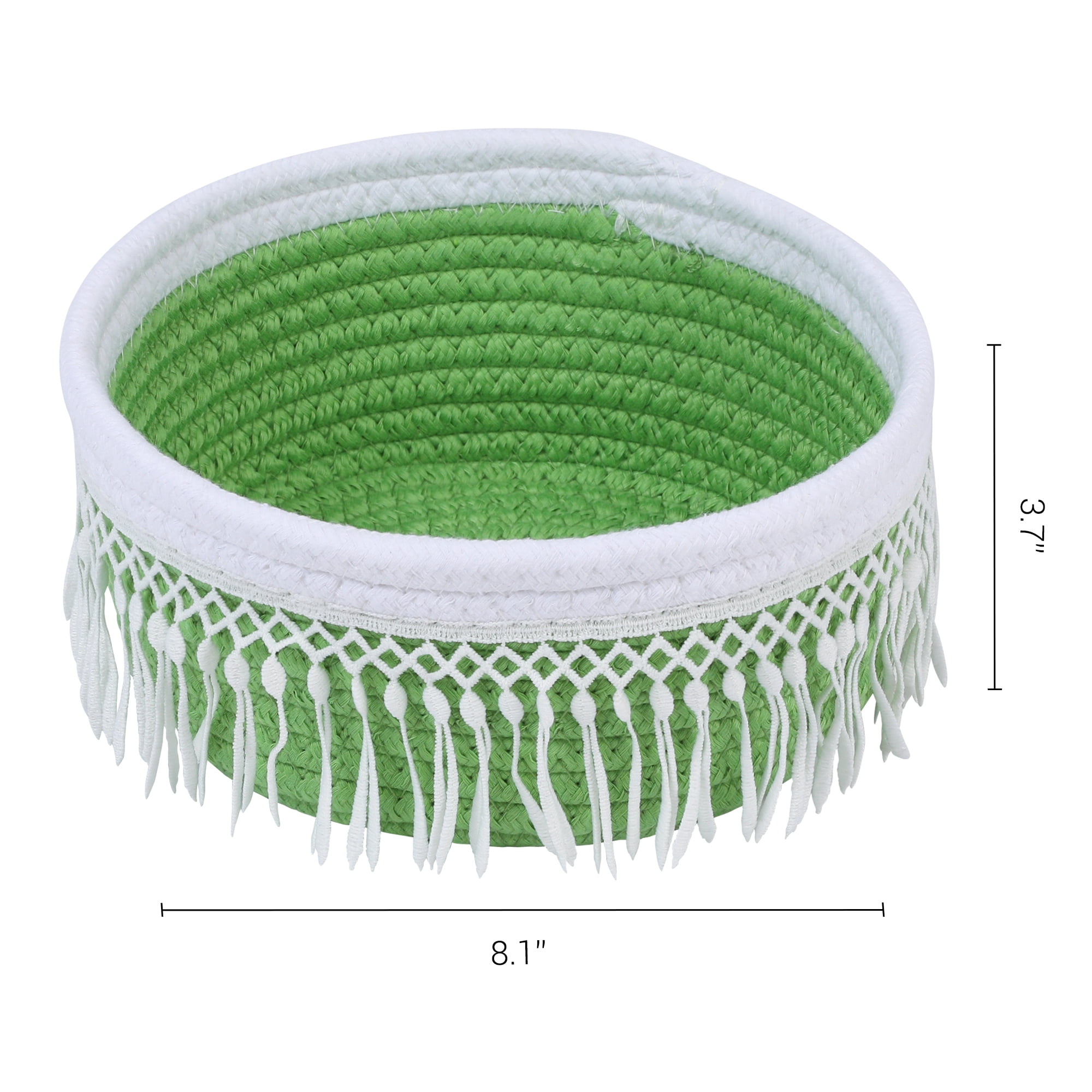 Unique Bargains 1 Pack Woven Storage Basket for Entryway Desk Green 8.1*3.7in