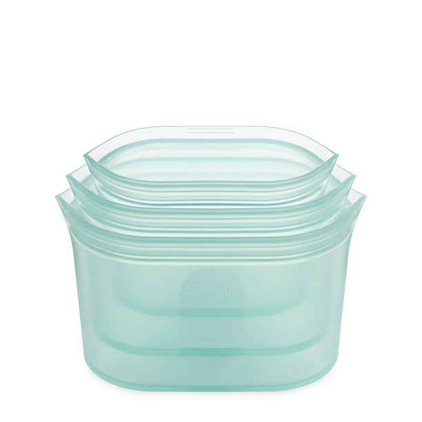 Zip Top Reusable 100 Platinum Silicone Food Storage Containers Made