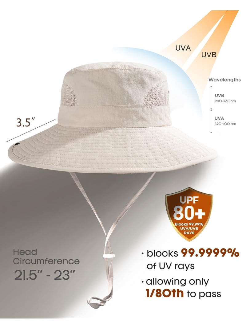 UPF 80+ Wide Brim Ponytail Sun Hat Packable Lightweight Nylon Beach Hat FURTALK Summer Womens Sun Hat with Ponytail Hole Beach  main image 3