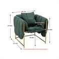 thumbnail image 5 of Sling Accent Chair, Modern Upholstered Leisure Single Sofa Chair with Shredded Foam Cushion and Open Golden Metal Frame, Comfy Lounge Armchair Reading Chair for Living Room Bedroom Office, Emerald, 5 of 7