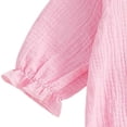 thumbnail image 4 of Hessimy Newborn Baby Girl Summer Outfit Bow Smocked Bubble Romper Doll Collar Plaid Bodysuit Fly Sleeve Jumpsuit Clothes(Red, 4 of 7