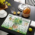 thumbnail image 3 of Happy St. Patrick's Day Placemats Set of 6, Spring Green Lucky Clovers Leaf Placemats for Dining Table, Place Mats for Kitchen Tabletop, Waterproof Wipeable Dining Table Mats Set, 3 of 9