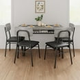 thumbnail image 2 of 5-Piece Dining Table Set, Modern Kitchen Table Set for 4, Dining Table and Chairs for 4 with Metal Frame, Storage Rack, Square Table and 4 Padded Chairs Wooden Dining Room Table and Chairs, 2 of 7