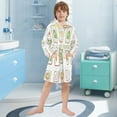 thumbnail image 5 of FORMRS Niños Bathrobe Unisex Hooded Robe Soft Plush Pajamas Sleepwear, Size 2-3T, Toasts Pattern, 5 of 7