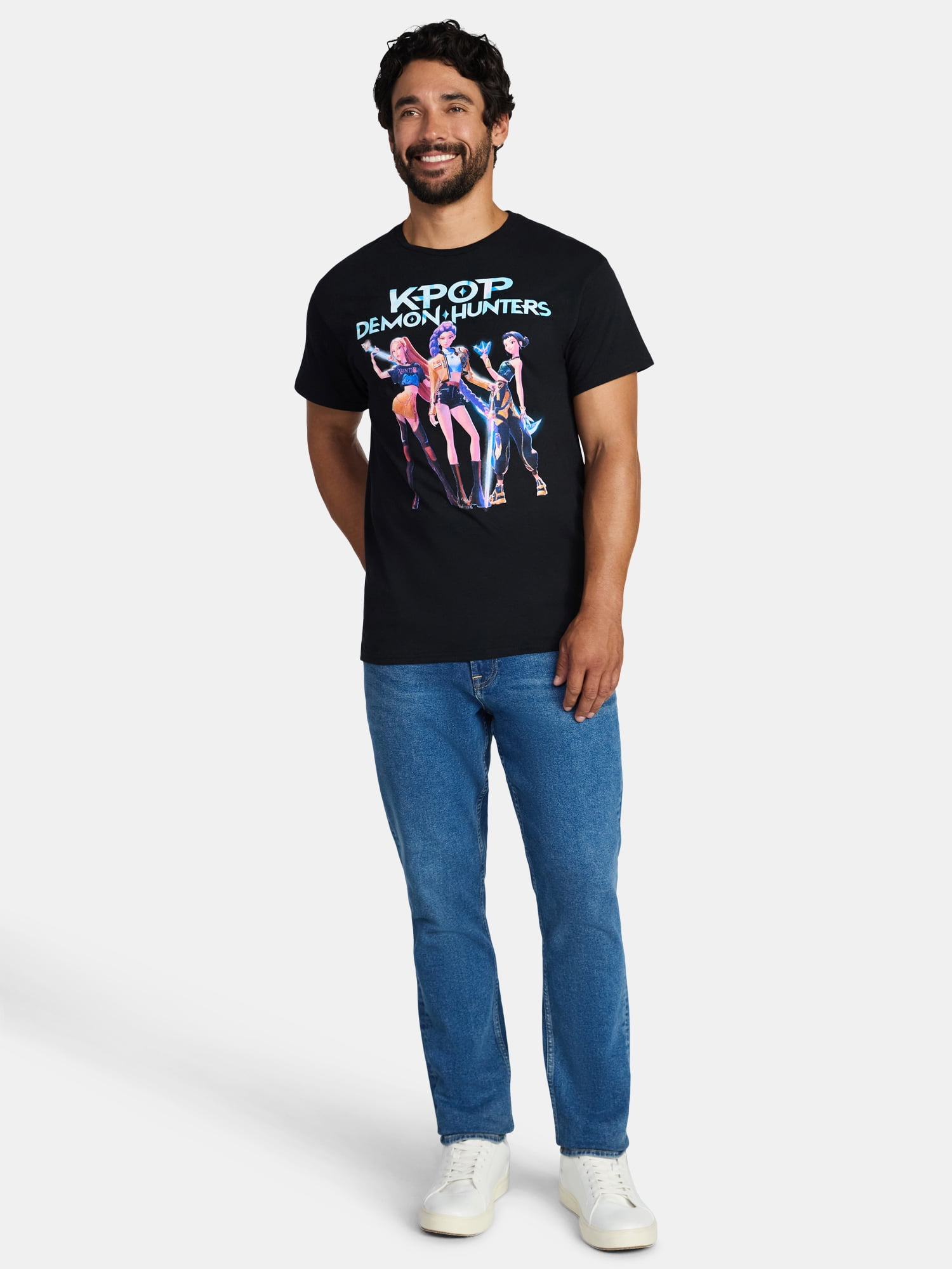 KPop Demon Hunters Men's and Big Men's Cotton Graphic Tee, Hero Group, Sizes S-3XL
