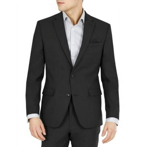Bar III Mens Slim-Fit Solid Suit Jack Black 38R Wool