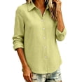 thumbnail image 2 of MLCDZ Button Down Shirts for Women Cotton Shirts Long Sleeve Dress Shirts Collared Blouses Office Business Work Casual Lightweight Solid Tunic Tops, 2 of 6