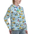 thumbnail image 6 of Honeii Building Truck Pattern Womens Oversized Hoodies Long Sleeve Sweatshirts Pullover Fall Outfits with Pocket-X-Large, 6 of 7