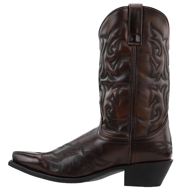 Laredo Mens Hawk Embroidered Snip Toe Cowboy Mid Calf Boots 