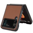 thumbnail image 3 of Decase for Samsung Galaxy Z Flip5 PU Leather Case ,Ultra Slim Thin Shockproof Anti-Scratch Full Body Protective Phone Cover for Samsung Galaxy Z Flip5 5G 2023,Brown, 3 of 4