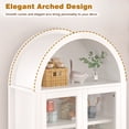 thumbnail image 4 of Fluted Arched Kitchen Pantry Storage Cabinet,71" Tall Cabinet with 2 Glass Doors,Freestanding Modern 2 Doors Cabinet with Adjustable Shelves for Kitchen,Living Room,Bedroom, 4 of 7
