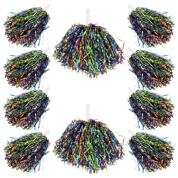 10 Pcs Cheerleader Hand Flowers Colorful Ball Props Catchy Pom Poms Cheerleading Mini Plastic
