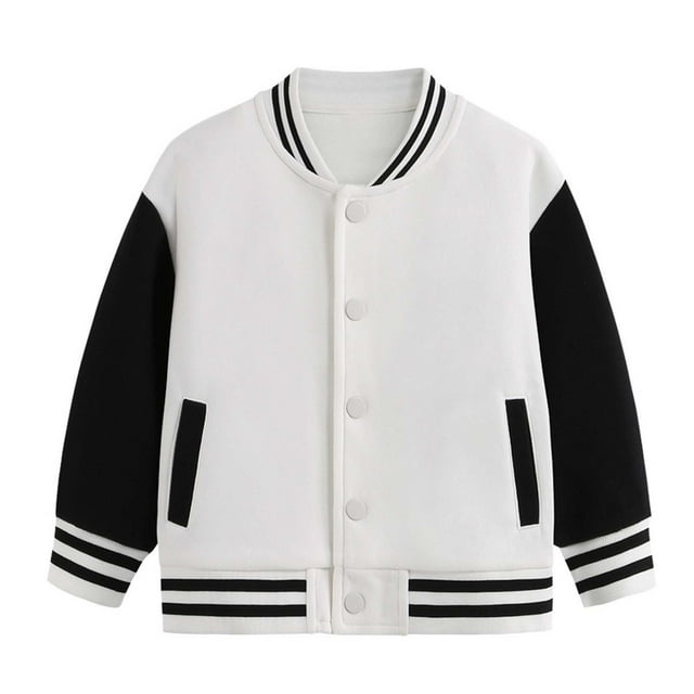Girls And Jacket Children Winter Coats Child Boys Girls Autumn Spring Long Sleeved Color Block Baseball Coat Top Clothes