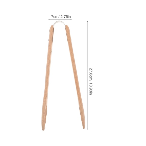 HOMOBABE 1Pcs Wood Tongs Simple Design for Grilling and Cooking Kitchen Tools