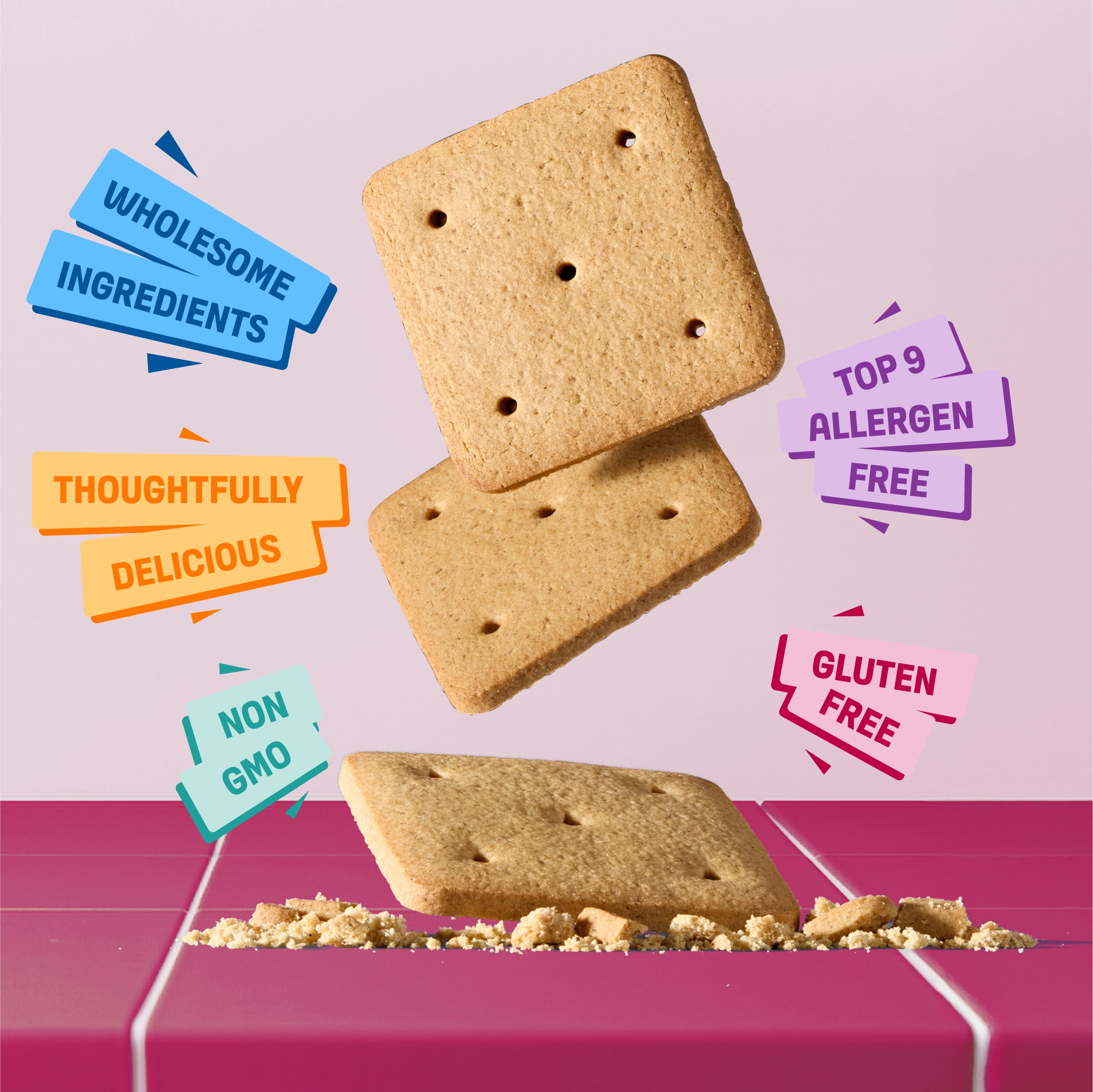 Partake Classic Graham Crackers, Vegan & Gluten-Free, Shelf-Stable, Crunchy, Baked, 6.75 oz
