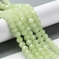 thumbnail image 2 of U8MO 20Strand Faceted Rondelle Imitation Jade Glass Bead Strands Jewelry Making 8x6mm-Pale Green, 2 of 5