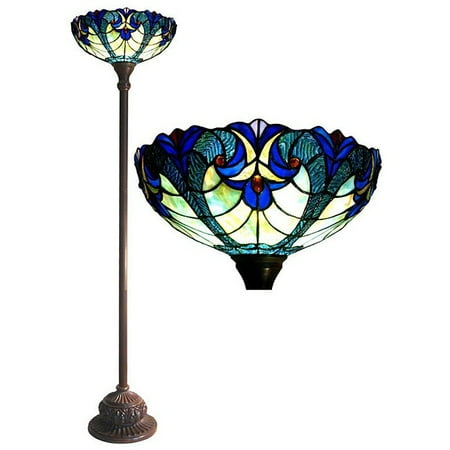 Chloe Lighting Tiffany-style Victorian Torchiere Bronze Finish Floor Lamp