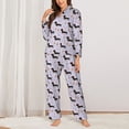 thumbnail image 2 of Fotbe Dachshund Dog Puppy Conjunto de Pijama de Manga Larga para Mujer con Estampado, Ropa de Dormir de 2 Piezas, Conjunto de Casa Suave y Cómodo con Bolsillos-Large, 2 of 7