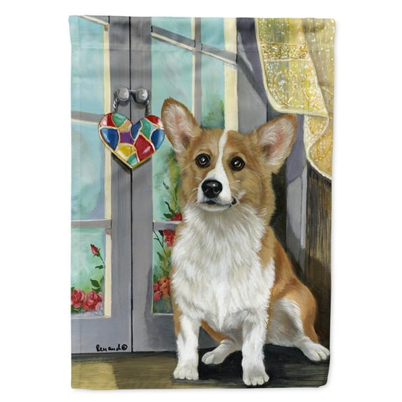 Carolines Treasures PPP3076CHF Corgi Suncatcher Flag Canvas House Size Large multicolor