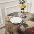 thumbnail image 6 of BZSMCE Round Tablecloth Rabbit Eat Apple Pattern Tableclothes, 6 of 8