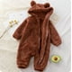 thumbnail image 5 of Thick Warm Baby Rompers Cute Winter Infant Jumpsuits Hooded Coral Fleece Bear Shape Newborn Soft Pajamas Overalls Clothing, 5 of 6