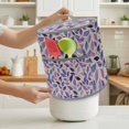 thumbnail image 5 of Purple Leaf Rice Cooker Cover 8 Quart Watercolors Leaf Vintage Linen Texture Fields Pressure Cooker Cover Appliance Protector Dust Case with Pocket and Handle for Kitchen, 5 of 9