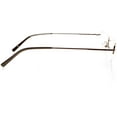 thumbnail image 3 of Unisex Optical Eyewear - Rectangle Shape, Metal Half Rim, Olive Brown, 3 of 4