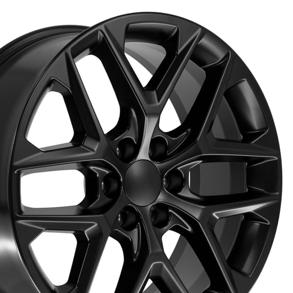 OE Wheels CV62 22 Inch Rims Fit Silverado 1500 Style 6x139.7 22x9 Satin Black - Hollander 14078 (Set of 4)
