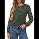 thumbnail image 2 of Camisas de Larga para Mujer, Blusas Elegantes e Informales de Encaje, Conjuntos de Otoño 2025, Camisetas y Ropa de Trabajo. Verde L, 2 of 8