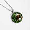 thumbnail image 4 of Saint Patrick's Day Women's Glass Circular Pendant Necklace, 4 of 5