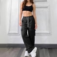 thumbnail image 2 of EDFBUYKRS Female Women Pants Casual Plus Size Sweatpants for Women Tall Women's Fashionable Casual Solid Color Straight Leg Casual Trousers M, 2 of 9