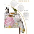 thumbnail image 5 of Happy Easter Rectangle Tablecloth, Spring Easter Bunny Eggs Floral Gray Wooden Waterproof & StainResistant Tablecloth, Washable Oil-proof Table Cover for Dining/Party/Wedding/Camping/Buffet 54x108 In, 5 of 9