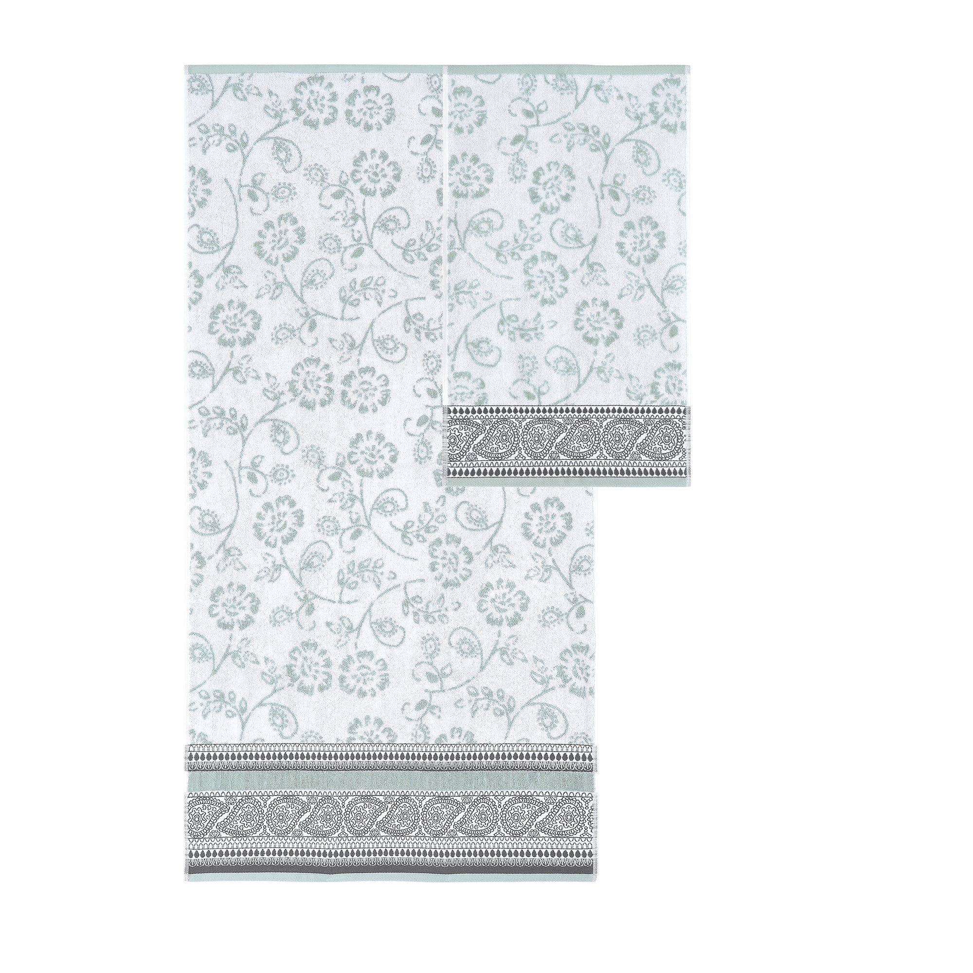 Modern Threads Ophelia 6-Piece Cotton Adult Bath Towel Set, Dark Sage