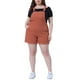 thumbnail image 1 of Overoles cortos de mezclilla para mujer de tallas grandes Agnes Orinda con dobladillo enrollado y bolsillo 1X Caramelo, 1 of 6