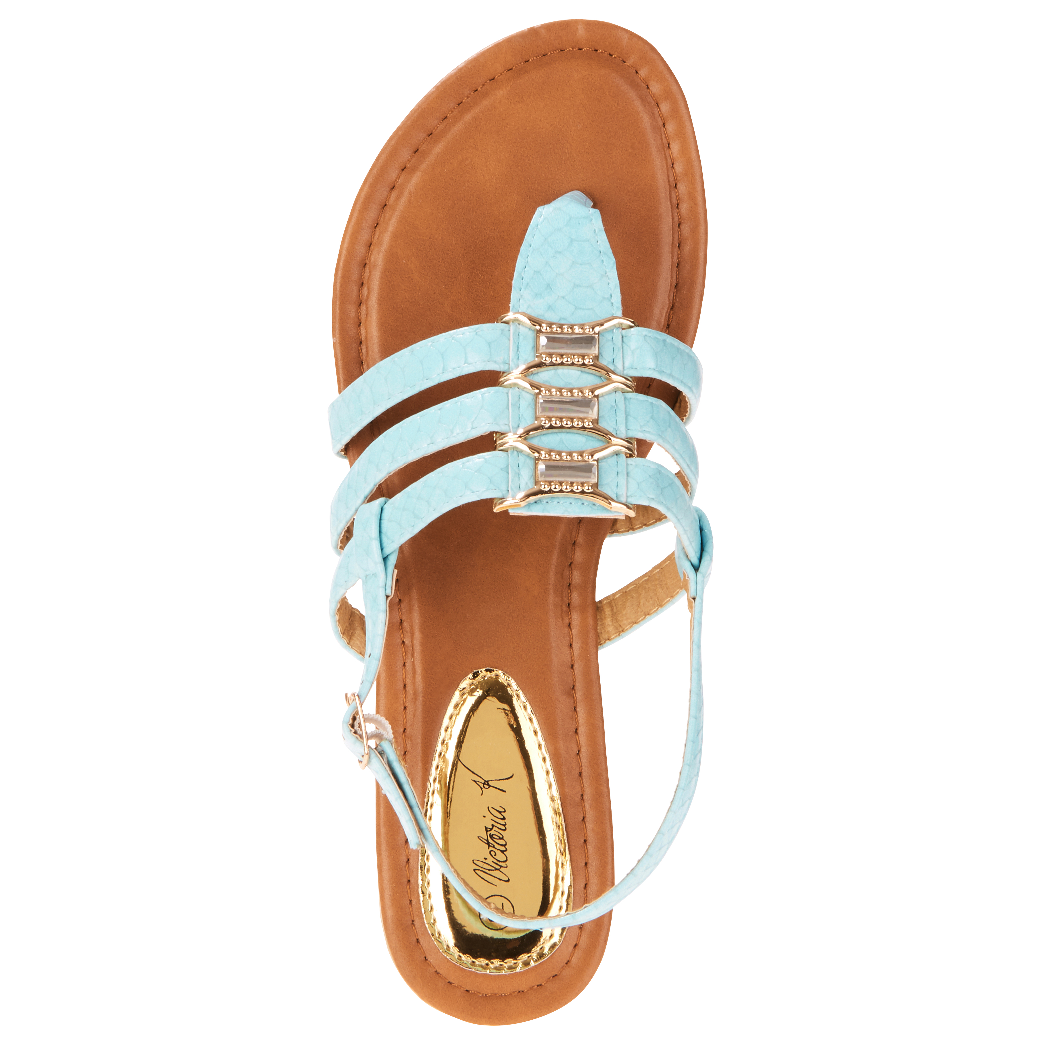 Victoria K Women's Crossover Straps Sandal's with Small Medallions