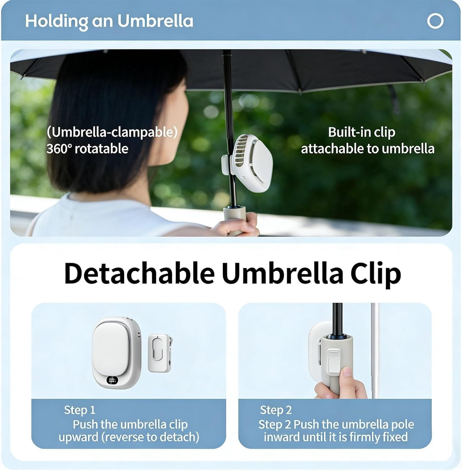 Desktop Fan 2-in-1 Rechargeable Hand Warmer with Digital Display,Hands-Free Cooling Fan for Outdoor Work