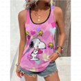 thumbnail image 3 of Camisetas sin mangas de verano para mujer, camisetas sin mangas con estampado de Snoopy, chaleco básico con estampado 3D para mujer, ropa Y2k, 3 of 5